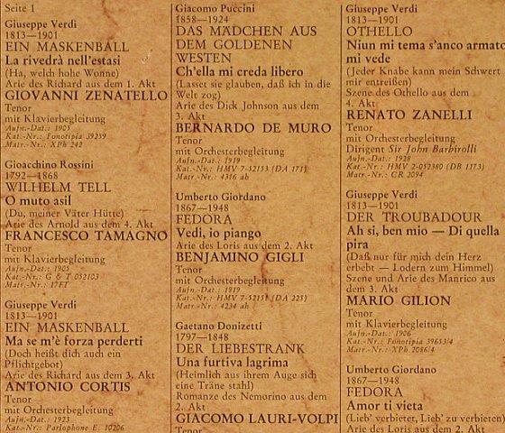 V.A.Berühmte Tenöre: Zenatello,Tamagno...D.Smirnow, EMI(049-03 005), D,  - LP - L6596 - 5,00 Euro