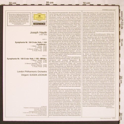 Haydn,Joseph: Symphonien Nr.100 & 104, D.Gr. Resonance(2535 347), D, 1979 - LP - L6610 - 6,00 Euro