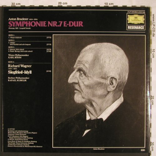 Bruckner,Anton / Richard Wagner: Sinfonie Nr.7 / Siegfied-Idyll, D.Gr. Resonance(2727 015), D, 1982 - 2LP - L6624 - 6,00 Euro