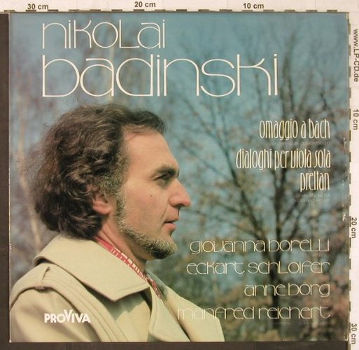 Badinski,Nikolai: Omaggio A Bach/Dialoghi Per Viola S, Proviva(ISPV 103), D, 1980 - LP - L6662 - 12,50 Euro