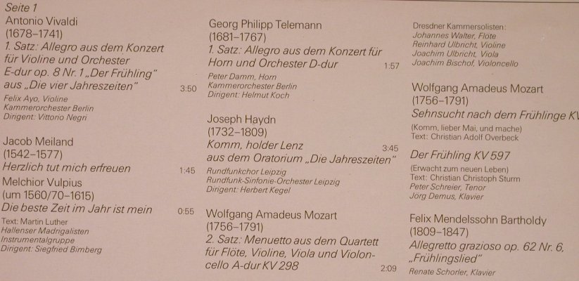 V.A.Komm, holder Lenz: Vivaldi...Brahms, Eterna(8 27 418), DDR, 1981 - LP - L6688 - 4,00 Euro