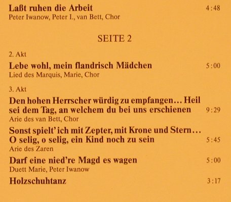 Lortzing,Albert: Zar und Zimmermann-Gr.Querschnitt, D.Gr.(26 260-0), D, Ri, 1967 - LP - L6699 - 4,00 Euro