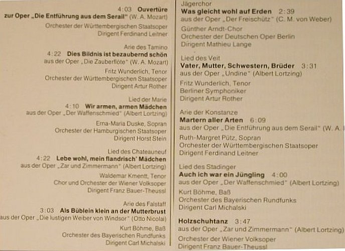V.A.Galaabend der Deutschen Oper: Böhme, Pütz, Kmentt, Wunderlich u.a, Maritim(47 309 NR), D, 1975 - LP - L6720 - 4,00 Euro