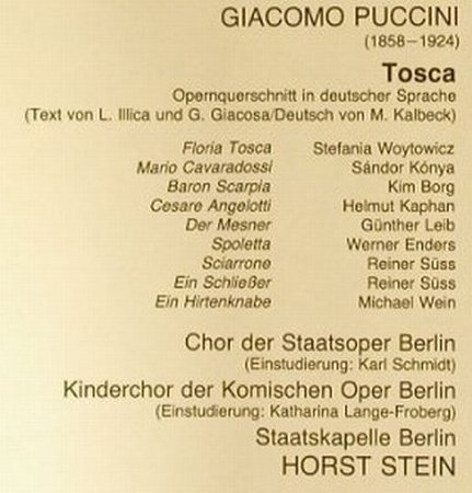 Puccini,Giacomo: Tosca-Querschnitt in dt. Sprache, D.Gr. Resonance(2535 394), D, 1980 - LP - L6724 - 5,00 Euro