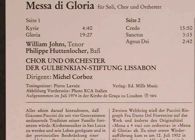 Puccini,Giacomo: Messa Di Gloria, Sonocord/Erato(26 023-2), D, 1979 - LP - L6730 - 7,50 Euro