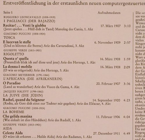 Caruso,Enrico: Ein legendärer Sänger, RCA(RL 11749), D, 1976 - LP - L6747 - 6,00 Euro