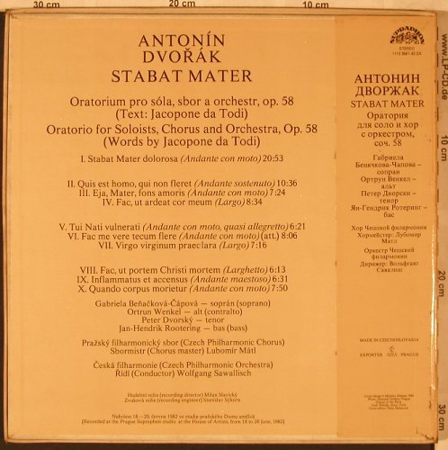 Dvorak,Antonin: Stabat Mater,Box, Supraphon(1112 3561-62 ZA), CZ, 1983 - 2LP - L6777 - 7,50 Euro