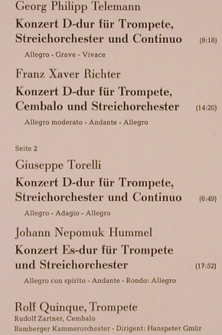 V.A.Trompetenkonzerte: Telemann,Torelli,Richter,Hummel, Saphir(29 359-7), D,  - LP - L6801 - 5,00 Euro