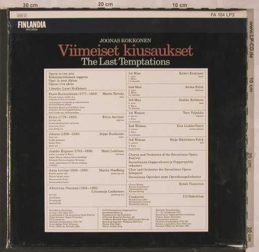 Kokkonen,Joonas: The Last Temptations, Box, FS-New, Finnlandia(FA 104 LP3), SF, 1984 - 3LP - L6805 - 30,00 Euro