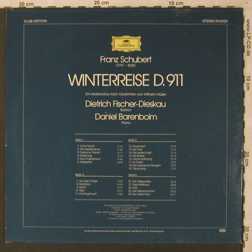 Schubert,Franz: Winterreise D.911, Foc, D.Gr.(910 406), D, 1980 - 2LP - L6878 - 7,50 Euro
