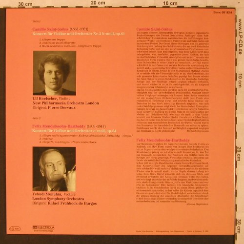 Saint-Saens,Camille / Medelsssohn B: Konzerte für Violine & Orch., EMI(26 162-8), D Club-Ed., 1980 - LP - L6887 - 6,00 Euro