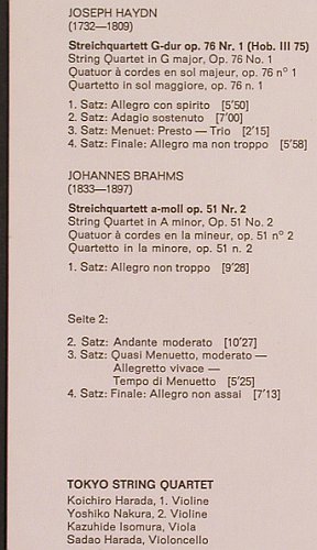 Haydn,Joseph / Brahms: Streichquartett G-dur op.73 Nr.1/St, Deutsche Gramophon(2555 005), D, 1971 - LP - L7014 - 9,00 Euro