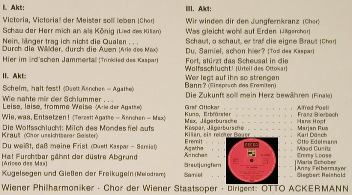 Weber,Carl Maria von: Der Freischütz - Arien und Szenen, Decca(ND 258), D, Mono,  - LP - L7037 - 5,00 Euro
