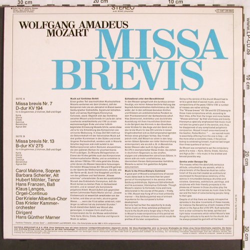 Mozart,Wolfgang Amadeus: Missa Brevis Nr.7,13,kv 194,275, Dacapo(C 047-28 094), D, 1966 - LP - L7075 - 7,50 Euro