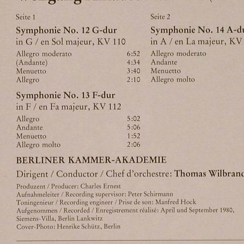 Mozart,Wolfgang Amadeus: Sinfonien Nr.12,13,14, m-/vg+, RCA/Ullstein(RL 30807), D, 1982 - LP - L7088 - 4,00 Euro