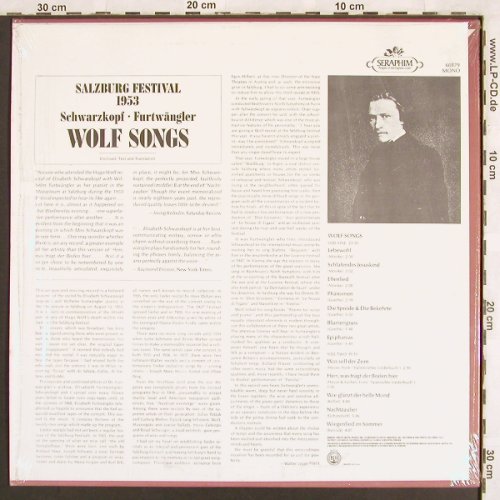 Schwarzkopf,Elisabeth: Wolf Songs, Seraphim(60179), US, mono, 1971 - LP - L7118 - 7,50 Euro