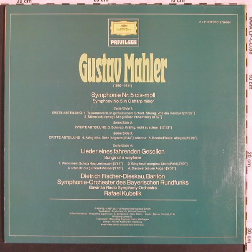 Mahler,Gustav: Sinfonie Nr.5 /Lieder Eines Fahrend, Deutsche Gramophon(2726 064), D, 1970 - 2LP - L7127 - 9,00 Euro