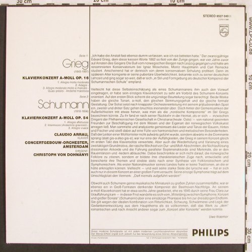 Grieg,Edvard / Schumann: Die Klavierkonzerte, Philips(6527 040), NL, 1979 - LP - L7130 - 5,00 Euro