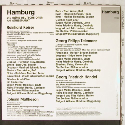 V.A.Hamburg: Die frühe deutsche Oper Gänsemarkt, Columbia(C 91 102), D,  - LP - L7133 - 6,00 Euro