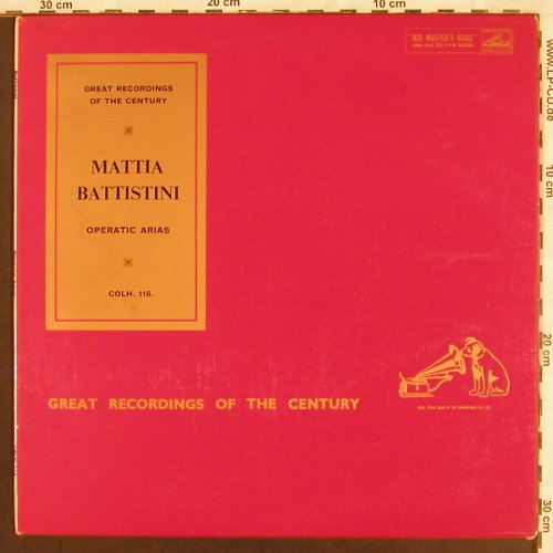 Battistini,Mattia: Operatic Arias, His Master(COLH 116), UK,  - LP - L7152 - 7,50 Euro