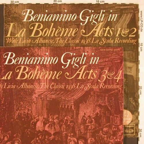 Gigli,Benjamino: La Boheme Acts 1&2, 3&4,, MFP, vg+/m-(mfp 2076/77), UK, Mono,  - LP*2 - L7200 - 9,00 Euro