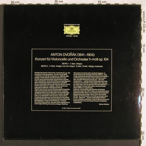 Dvorak,Antonin: Cellokonzert H-Moll op.104,Club-Ed., D.Gr.(62 450), D, Ri, 1962 - LP - L7210 - 6,00 Euro
