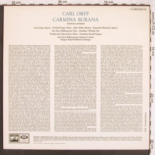 Orff,Carl: Carmina Burana, EMI Electrola(C 065-00 053), D,  - LP - L7256 - 7,50 Euro