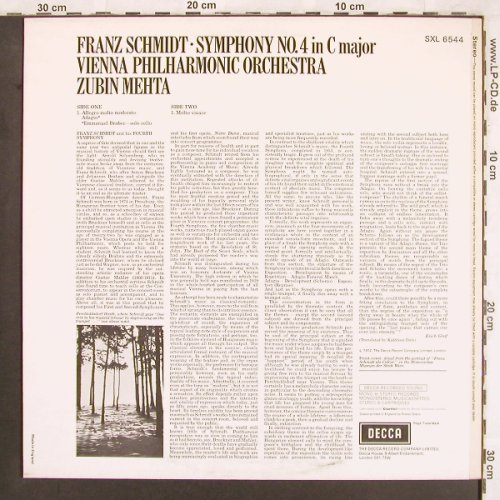 Schmidt,Franz: Symphony No.4, Decca(SXL 6544), UK, 1972 - LP - L7301 - 9,00 Euro