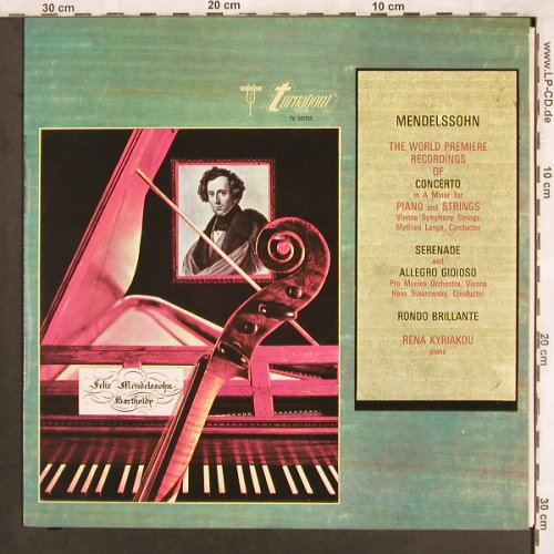 Mendelssohn Bartholdy: Concerto in A minor f.Piano&Strings, Turnabout Vox(TV 34170S), F, vg+/m-, 1967 - LP - L7317 - 5,00 Euro