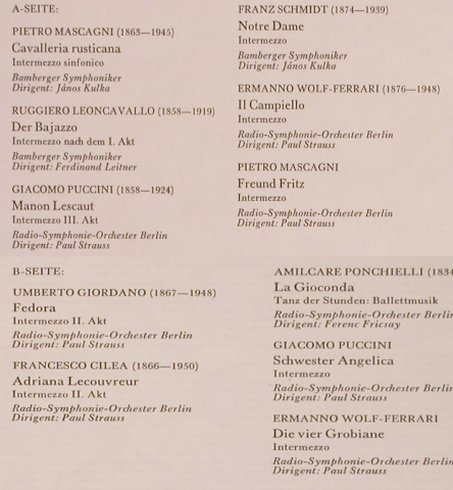 V.A.Opern-Intermezzi: Cavallerie Rusticana, Bajazzo..., D.Gr(135 088), D,  - LP - L7329 - 4,00 Euro