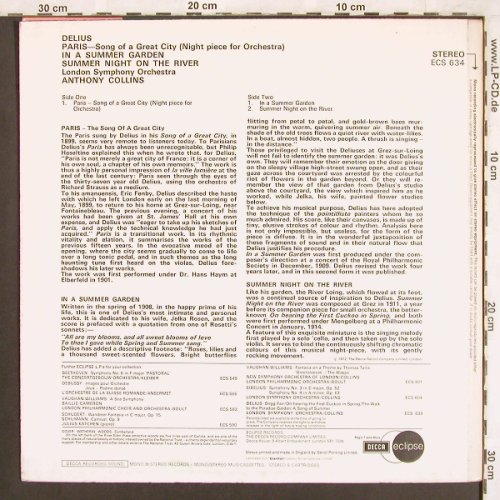 Delius,Frederick: Paris, In a summer garden, Decca Eclipse(ECS 634), UK, 1972 - LP - L7364 - 5,00 Euro