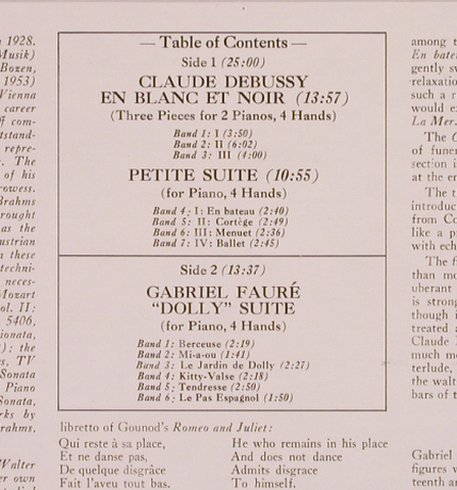 Debussy,Claude / Faure: Petite Suite en Blace et Noir/Dolly, Turnabout Vox(TV 34234), US,  - LP - L7369 - 6,00 Euro