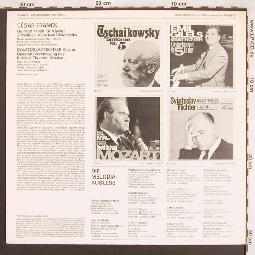 Franck,Cesar: Quintett F-Moll f.Klavier u.Streich, Melodia Auslese(79 833 ZK), D,  - LP - L7399 - 12,50 Euro