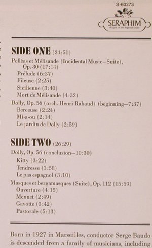Faure,Gabriel: Pelleas et Melisande,op.80,56,112, Seraphim/EMI(S-60273), US,  - LP - L7409 - 7,50 Euro
