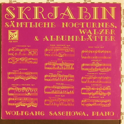 Skrjabin,Alexander: Sämtliche Nocturnes,Walzer&Album..., FSM(FSM 43 014), D, 1973 - LP - L7416 - 6,00 Euro