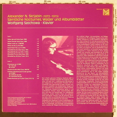 Skrjabin,Alexander: Sämtliche Nocturnes,Walzer&Album..., FSM(FSM 43 014), D, 1973 - LP - L7416 - 6,00 Euro