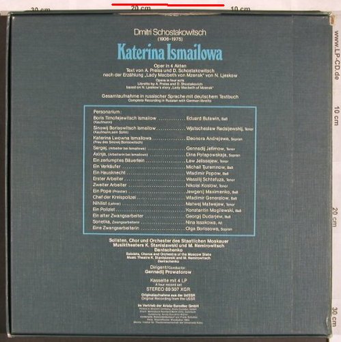 Schostakowitsch,Dmitri: Katerina Ismailowa, Box --> vg+, Melodia Eurodisc(89 507 XGR), D, 1976 - 4LP - L7430 - 20,00 Euro
