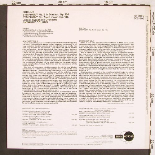 Sibelius,Jean: Sinfonien Nr.6 & 7, Decca Eclipse(ECS 603), UK, 1971 - LP - L7436 - 6,00 Euro