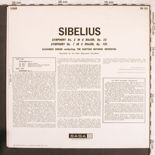 Sibelius,Jean: Symphony No.3 in C Major,op.52/No.7, Joker/Saga(SM 1155), I, 1973 - LP - L7437 - 6,00 Euro
