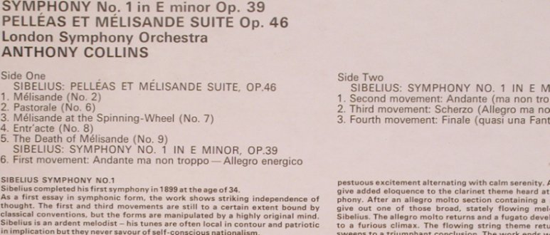Sibelius,Jean: Symphonie No.1 in E minor,op.39,46, Decca Eclipse(ECS 581), UK, 1971 - LP - L7439 - 6,00 Euro