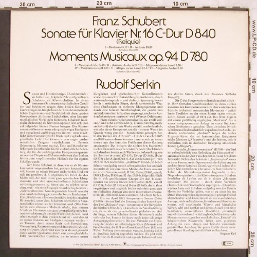 Schubert,Franz: Sonate für Klavier Nr.16 C-dur D840, CBS, Mono(61 847), NL, m-/vg+, 1978 - LP - L7441 - 5,00 Euro