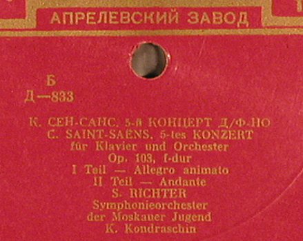 Richter,Sviatoslav: 5.Klavierkonzert,bad condition,, Aprelevsky Zavod,vg-/--(TY1), UDSSR,  - 10inch - L7446 - 4,00 Euro