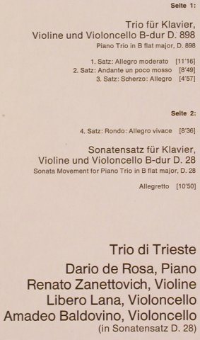 Schubert,Franz: Klaviertrio B-dur/Sonatensatz B-dur, D.Gr.(2538 213), D,  - LP - L7447 - 6,00 Euro