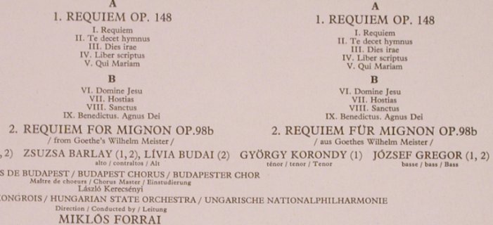 Schumann,Robert: Requiem op.148,Req.f.Mignon,op.98b, Fidelio(FL 3348), H,  - LP - L7464 - 5,00 Euro