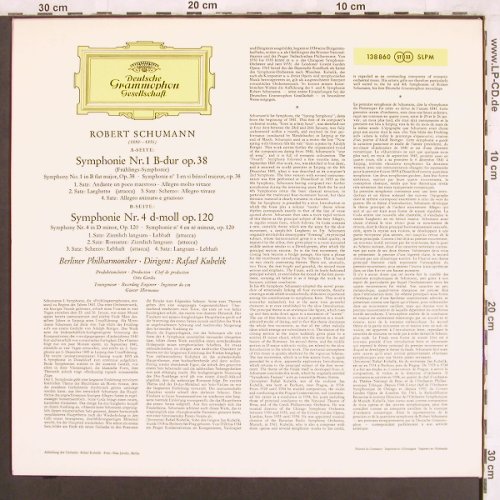Schumann,Robert: Sinfonie Nr.1 & 4, Deutsche Gramophon(138 860 SLPM), D, 1963 - LP - L7467 - 12,50 Euro