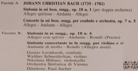 Bach,Johann Christian: Sinfonia in bem.magg,op.18 n.1, Fontana Argento (Vol.22)(6540 114), I,  - LP - L7500 - 5,00 Euro