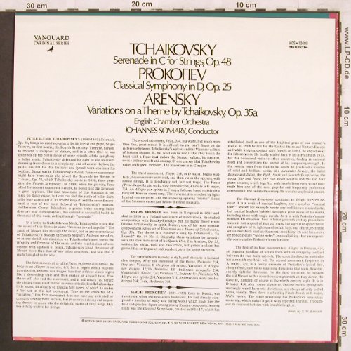 Tschaikowsky,Peter/Prokofiev/Arensk: Serenade in C for Strings,op.48, Vanguard Cardinal(VCS 10099), US, 1972 - LP - L7552 - 6,00 Euro