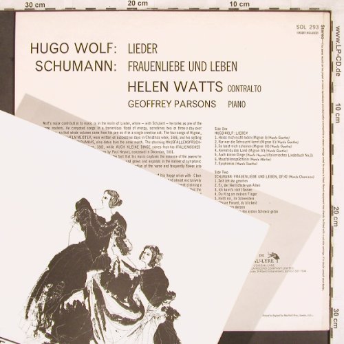 Wolf,Hugo / Schumann: Lieder / Frauenliebe, L'Oiseau-Lyre(SOL 293), UK, Ri,  - LP - L7554 - 7,50 Euro
