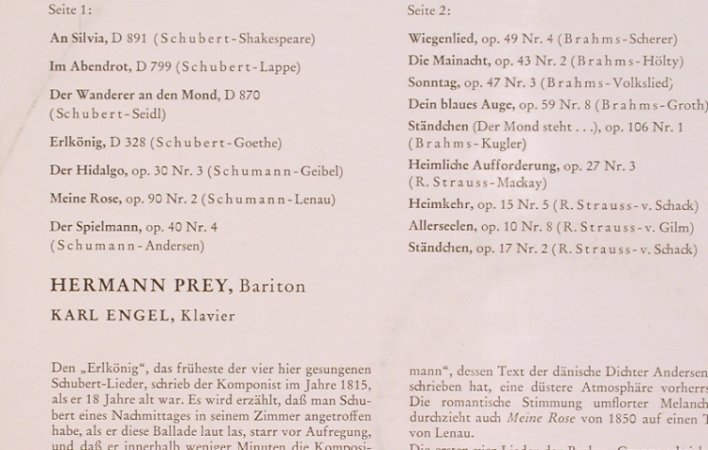 Prey,Hermann: Lieder v.Schubert,Schumann,Brahms.., Decca(SXL 21 055-B), D,  - LP - L7562 - 7,50 Euro