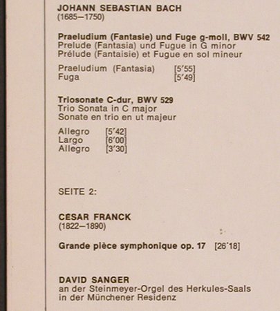 Sanger,David: Bach:Praeludium uFuge g-moll,BWV542, D.Gr. Debut(2555 012), D, 1974 - LP - L7567 - 5,00 Euro